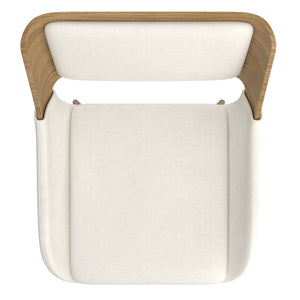 Worldwide Home Furnishings Hudson-side Chair - Elegant Beige Fabric, Mid-century Modern Design With Bentwood Frame & Metal Legs Beige,Natural Fabric,Bentwood,Metal 202-582bg