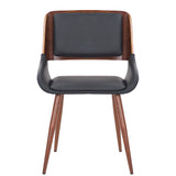 !nspire Hudson Side Chair Black/Walnut Faux Leather/Bentwood