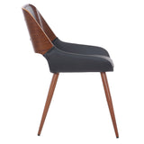 !nspire Hudson Side Chair Black/Walnut Faux Leather/Bentwood