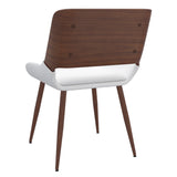 !nspire Hudson Side Chair White/Walnut Faux Leather/Bentwood