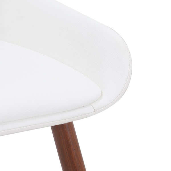 Worldwide Home Furnishings Hudson-side Chair: Elegant Mid-century Modern Design With Faux Leather Upholstery For Any Dining Space White,Walnut Faux Leather,Bentwood,Metal 202-582puwt