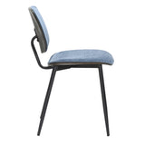 !nspire Capri Side Chair Blue/Walnut/Black Fabric/Bentwood/Metal