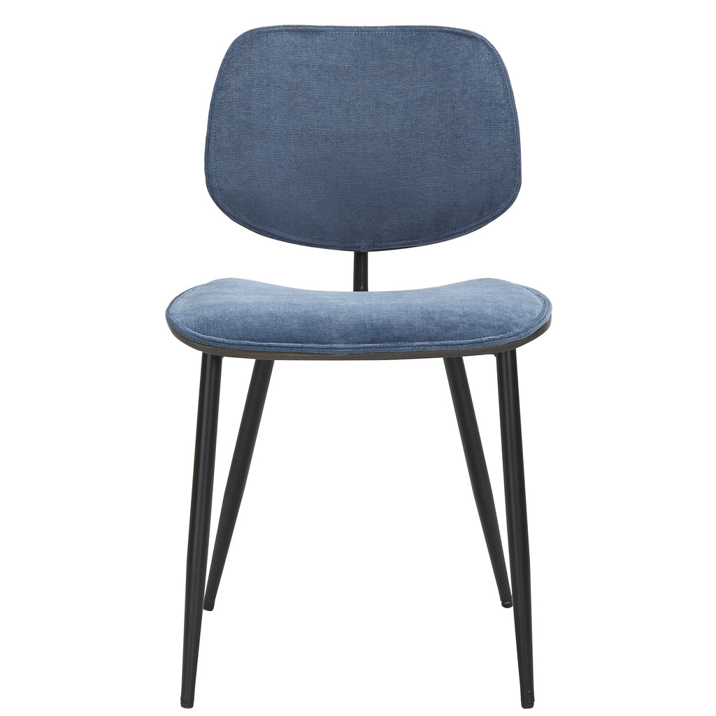 !nspire Capri Side Chair Blue/Walnut/Black Fabric/Bentwood/Metal