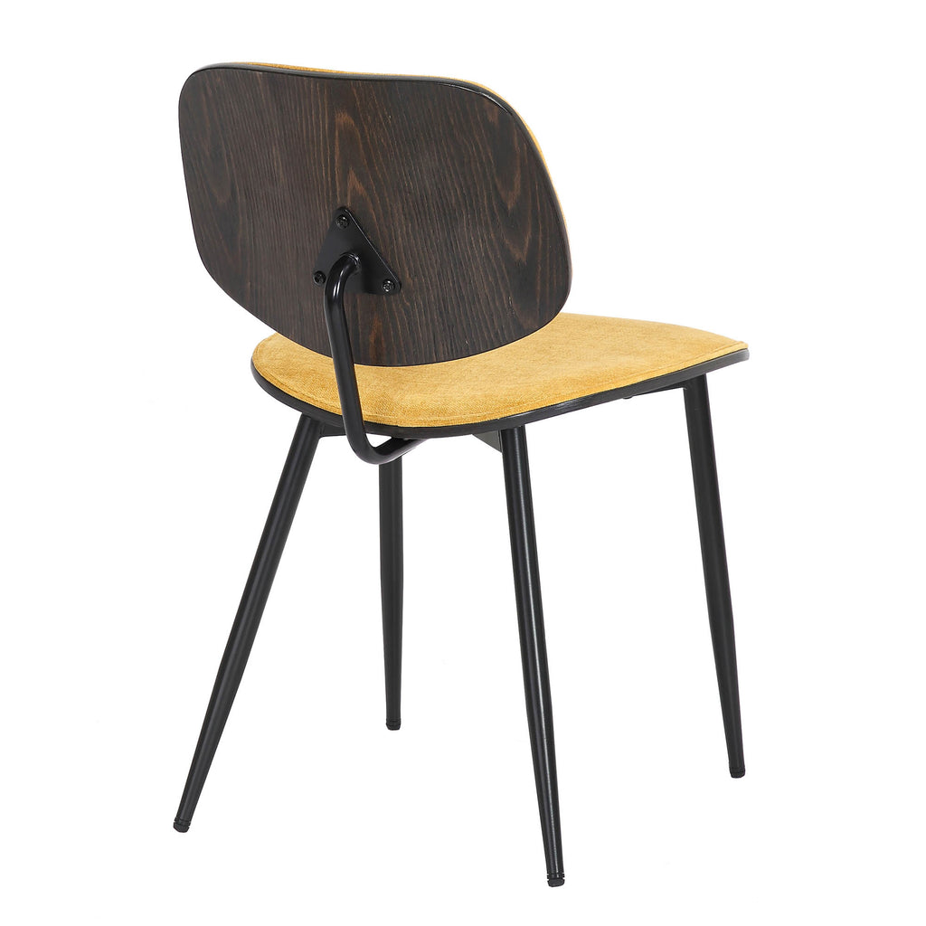 !nspire Capri Side Chair Mustard/Walnut/Black Fabric/Bentwood/Metal