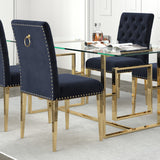 !nspire Azul Side Chair Black/Gold Leg Black/Gold Velvet/Metal