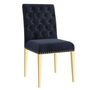 !nspire Azul Side Chair Black/Gold Leg Black/Gold Velvet/Metal