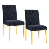 !nspire Azul Side Chair Black/Gold Leg Black/Gold Velvet/Metal