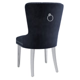!nspire Hollis Side Chair Black/Chrome Velvet/Metal