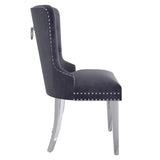 !nspire Hollis Side Chair Grey/Chrome Velvet/Metal