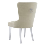 !nspire Hollis Side Chair Ivory/Chrome Velvet/Metal