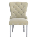 !nspire Hollis Side Chair Ivory/Chrome Velvet/Metal