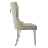 !nspire Hollis Side Chair Ivory/Chrome Velvet/Metal