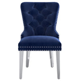 !nspire Hollis Side Chair Navy/Chrome Velvet/Metal