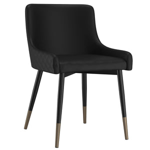 !nspire Xander Side Chair Black Faux Leather/Metal