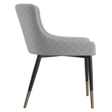!nspire Xander Side Chair Light Grey Light Grey/Black Faux Leather/Metal