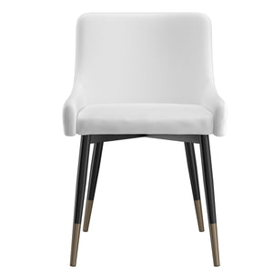 Worldwide Home Furnishings Xander-side Chair - Plush Mid-century Dining Seat With Stylish Tufting And Sturdy Metal Legs White,Black Faux Leather,Metal 202-620wt
