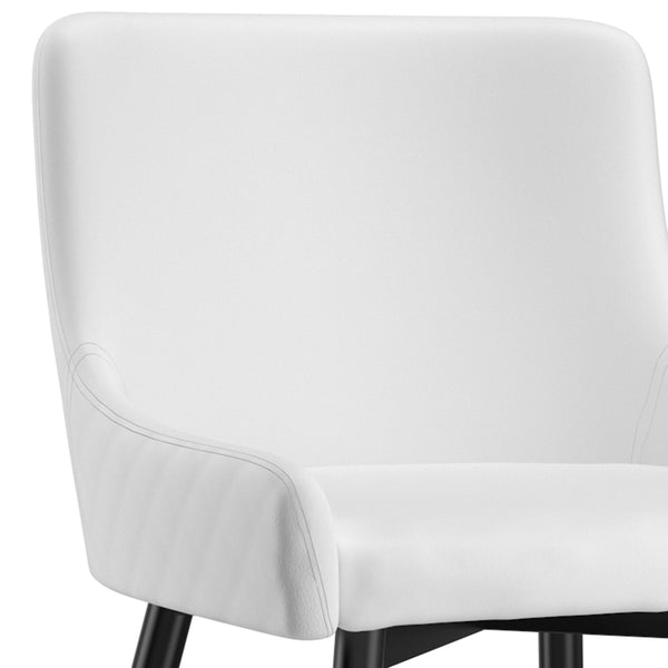 Worldwide Home Furnishings Xander-side Chair - Plush Mid-century Dining Seat With Stylish Tufting And Sturdy Metal Legs White,Black Faux Leather,Metal 202-620wt