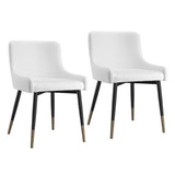 !nspire Xander Side Chair White/Black Faux Leather/Metal