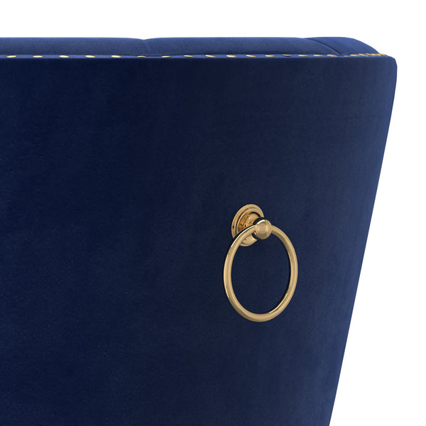 Worldwide Home Furnishings Mizal-side Chair In Navy - Elegant Designer-inspired Seating With Polished Gold Accents For Dining Navy,Gold Velvet,Metal 202-629nav