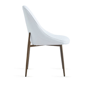 Worldwide Home Furnishings Cleo-side Chair - Luxurious Wing Style Design With Plush Comfort For Elegant Dining And Accent Seating White,Aged Gold Faux Leather,Metal 202-636wt
