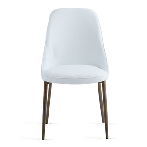 Worldwide Home Furnishings Cleo-side Chair - Luxurious Wing Style Design With Plush Comfort For Elegant Dining And Accent Seating White,Aged Gold Faux Leather,Metal 202-636wt