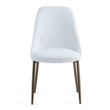 !nspire Cleo Side Chair White/Aged Gold Faux Leather/Metal