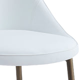 !nspire Cleo Side Chair White/Aged Gold Faux Leather/Metal