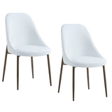 !nspire Cleo Side Chair White/Aged Gold Faux Leather/Metal