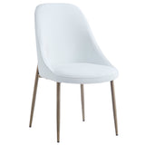 !nspire Cleo Side Chair White/Aged Gold Faux Leather/Metal