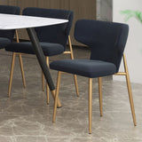 !nspire Akira Side Chair Black/Aged Gold Velvet/Metal