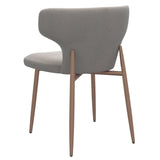 !nspire Akira Side Chair Grey/Aged Gold Velvet/Metal