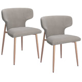 !nspire Akira Side Chair Grey/Aged Gold Velvet/Metal