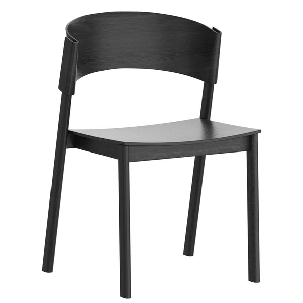 Worldwide Home Furnishings Elias-contract Sturdy Mid-century Modern Chair With Curved Back And Stackable Design For Easy Storage Black Solid Wood,Oak Veneer 202-849blk