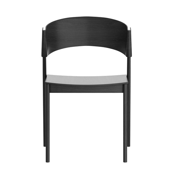 Worldwide Home Furnishings Elias-contract Sturdy Mid-century Modern Chair With Curved Back And Stackable Design For Easy Storage Black Solid Wood,Oak Veneer 202-849blk