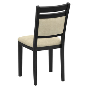 Worldwide Home Furnishings Conrad-dining Chair - Classic Design With Cushioned Comfort For Your Casual Dining Space Decor Black,Beige Solid Wood,Fabric 202-863blk