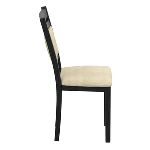 Worldwide Home Furnishings Conrad-dining Chair - Classic Design With Cushioned Comfort For Your Casual Dining Space Decor Black,Beige Solid Wood,Fabric 202-863blk