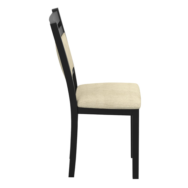 Worldwide Home Furnishings Conrad-dining Chair - Classic Design With Cushioned Comfort For Your Casual Dining Space Decor Black,Beige Solid Wood,Fabric 202-863blk