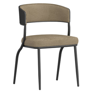 Worldwide Home Furnishings Kazan-dining Chair - Contemporary Comfort And Style With Ergonomic Design For Modern Spaces Dark Beige,Black Fabric,Bentwood,Metal 202-904dkb