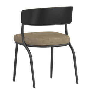 Worldwide Home Furnishings Kazan-dining Chair - Contemporary Comfort And Style With Ergonomic Design For Modern Spaces Dark Beige,Black Fabric,Bentwood,Metal 202-904dkb