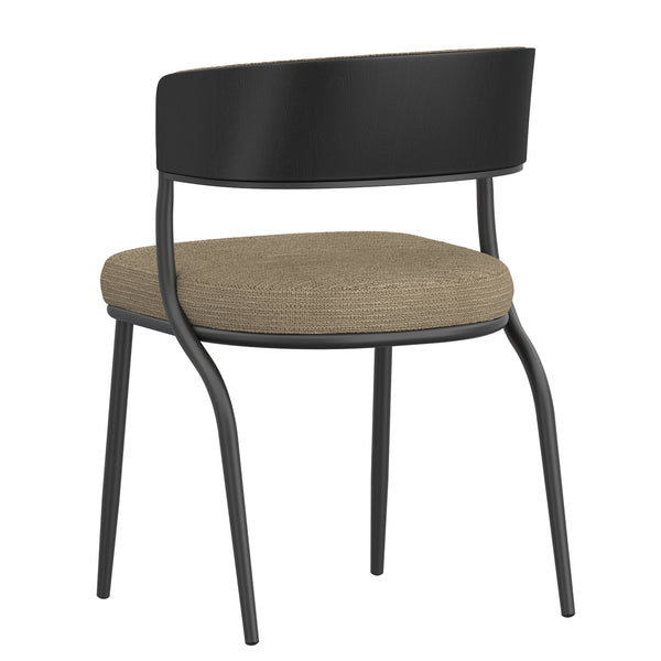 Worldwide Home Furnishings Kazan-dining Chair - Contemporary Comfort And Style With Ergonomic Design For Modern Spaces Dark Beige,Black Fabric,Bentwood,Metal 202-904dkb