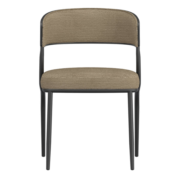 Worldwide Home Furnishings Kazan-dining Chair - Contemporary Comfort And Style With Ergonomic Design For Modern Spaces Dark Beige,Black Fabric,Bentwood,Metal 202-904dkb
