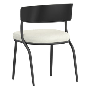 Worldwide Home Furnishings Kazan-dining Chair - Contemporary Comfort And Style With Ergonomic Design For Modern Spaces Ivory,Black Fabric,Bentwood,Metal 202-904iv