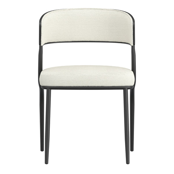 Worldwide Home Furnishings Kazan-dining Chair - Contemporary Comfort And Style With Ergonomic Design For Modern Spaces Ivory,Black Fabric,Bentwood,Metal 202-904iv