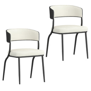 Worldwide Home Furnishings Kazan-dining Chair - Contemporary Comfort And Style With Ergonomic Design For Modern Spaces Ivory,Black Fabric,Bentwood,Metal 202-904iv