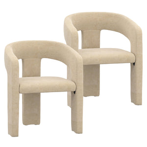 Worldwide Home Furnishings Amara-dining Chair - Luxurious Upholstered Seating For A Chic And Comfortable Dining Experience Beige Fabric 202-933bg