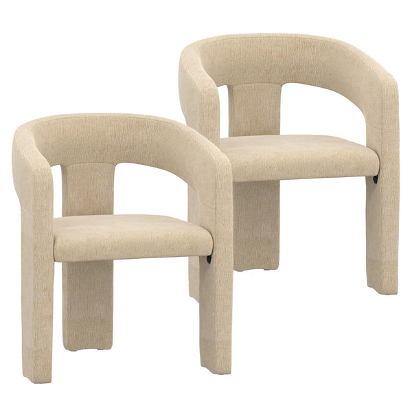 Worldwide Home Furnishings Amara-dining Chair - Luxurious Upholstered Seating For A Chic And Comfortable Dining Experience Beige Fabric 202-933bg