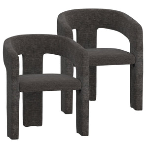Worldwide Home Furnishings Amara-dining Chair - Luxurious Upholstered Seating For A Chic And Comfortable Dining Experience Charcoal Fabric 202-933ch