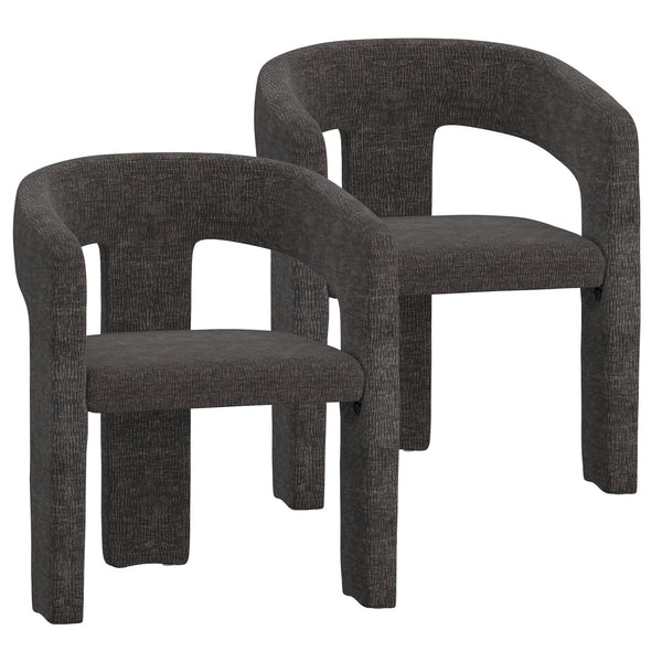 Worldwide Home Furnishings Amara-dining Chair - Luxurious Upholstered Seating For A Chic And Comfortable Dining Experience Charcoal Fabric 202-933ch