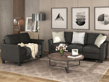 Hearth and Haven Quaint 2-Piece Living Room Set with 3-Seat Sofa and Loveseat, Black LP000014BAA