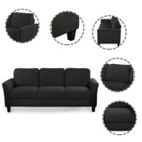 Hearth and Haven Quaint 2-Piece Living Room Set with 3-Seat Sofa and Loveseat, Black LP000014BAA